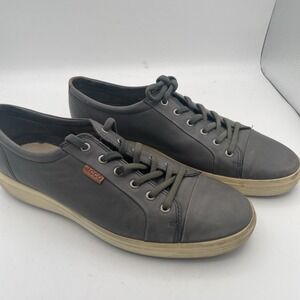 Men's ECCO Soft 7 Danish Design  Gray‎ Leather Sneakers US Size 12.5 - EU 47